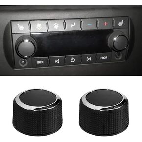 2Pcs Car Rear Radio Volume Control Knobs, GM 22912547 Radio Repair Replacement, Volume Control Knob Dial Tuner Compatible with 07-13 Chevy Tahoe Chevrolet Silverado GMC Acadia Sierra Denali Yukon