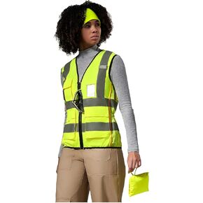 A-SAFETY High Vis Safety Vest for Women - Reflective Strips, Multi-Pockets, Zipper Closure