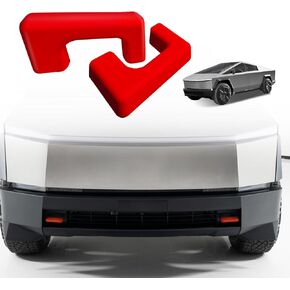 Bestevmod 2pcs خطاف السحب الأمامي يناسب Tesla Cybertruck 2025 2024 ملحقات تخصيص السنانير السنانير المقطوعة تغطية عوائق (أحمر)