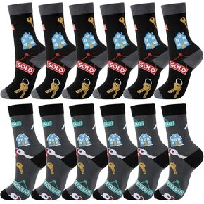 12 Pairs Real Estate Agent Socks Gifts for Real Estate Agent Supplies Socks Women Men Appreciation Gifts