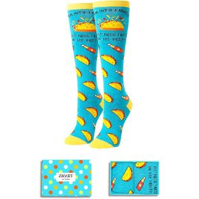 Zmart Food Socks for Women - Novelty Pickle Taco Pineapple Socks for Teen Girls, Taco Pickle Gifts