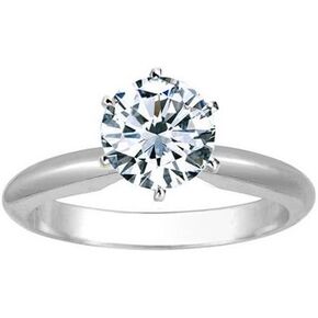 1 1/4 قيراط دائري مقطوع الماس Solitaire خاتم الخطوبة Platinum 6 Prong (J ، VS1-VS2 ، 1.2 C.T.W) قطع جيد جدًا