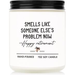 Retirement Gift for Woman Men- Handmade Lavender Scented Candle- Funny Retirement Gifts for Coworker Bosses Teacher Nurse Family Friend, Happy Retirement Gifts for Women 2025, 7oz