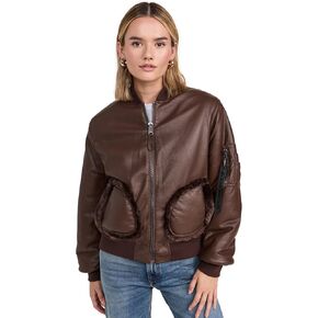 Alpha Industries Women's Reversible Faux Leather MA-1 Bomber Jacket