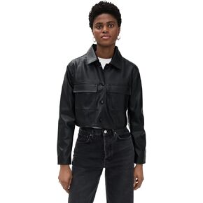 Pixie Market Women's Faux Leather Crop Jacket