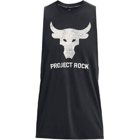 Under Armour Men's Project Rock Brahma Bull Tank Top Sleeveless Tee (US, Alpha, Medium, Regular, Regular, Black)