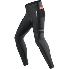WOSAWE Men's Cycling Pants Breathable 3D Gel Padded Compression Tights Bike Long Trousers Capris