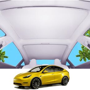 2024 إصدار جديد Tesla Model Y Sunshade Roof 【كتل 99 ٪ من الأشعة فوق البنفسجية ، لا فجوة SAG! 】 نموذج Tesla Premium Y 2024-2025 الملحقات العزل الحراري تبقي التبريد خفيفة قابلة للطي على السقف الزجاجي (أسود)