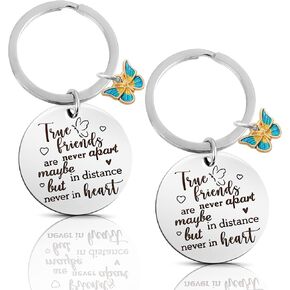 Ouligay 2Pcs Best Friend Birthday Gifts for Women Friendship Keychain, Long Distance Friendship Gift for Bestfriend Bff Bestie Best Friend Graduation Leaving Going Away Coworker Goodbye Farewell Gift