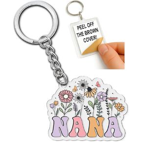 Nana Keychain - هدايا مدروسة للجدات - سلسلة مفاتيح الأكريليك اللطيفة والعاطفية لـ NANA - مثالية لأعياد الميلاد ، عيد الميلاد ، عيد الأم ، الجدة ، هدايا أمي - دائمة وخفيفة الوزن - 2 بوصة