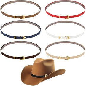 6 Pack Cowboy Hat Band Leather Western Hatband Western Style Hatbands Adjustable Cowgirl Hat Belt for Women Men Colorful