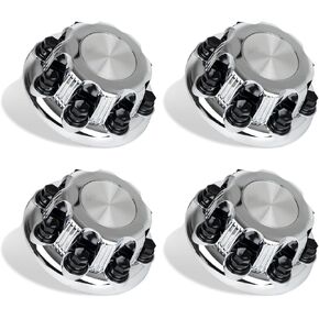 Chrome Wheel Center Caps 8 Lugs Fits 16 & 17 Inch Van & Truck Rim Wheels, Compatible with Chev rolet Avalanche 2500 2002-2006, Replaces 15039489 15039488 Wheel Hub Cap, 4PCS