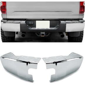 KUAFU Rear Bumper End Caps Covers Corner Extension Compatible with 2014-2021 Toyota Tundra w/o Parking Sensors Holes Chrome Right Side