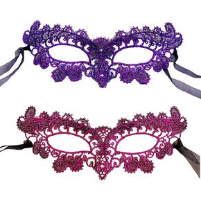 2pcs أقنعة تنكرية للنساء eyemasks الدانتيل للكرنفال الفوشيه والأقنعة القوطية القوطية القوطية Mardi Gras أقنعة
