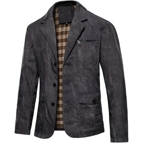 Hood Crew Men’s Disual Blazer Vintage Sports Coat Button Up Lightweight Business Sucts مع جيوب