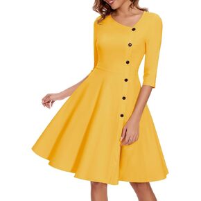 Aupuls Summer Asymmetrical Neckline Church Dresses for Women 2025 Wedding Guest Work A Line Vintage Cocktail Graduation Dress