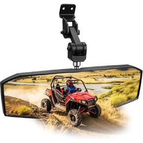 UTV Rear View Mirror, Polaris Ranger Rear View Mirror Compatible with Polaris Ranger 500 570 900 XP 1000XP / Crew，Adjustable up/down/forward/backward Position at Will,HD, OEM #2879969