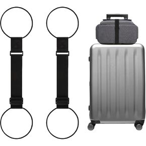 Luggage Straps 2 Pcs Black Luggage Belt Set T-Shaped Luggage Connectors Add a Bag Adjustable Suitcase Straps Travel Luggage Accessories for Connecting 3 Luggage Suitcase Handbag Baggage Together