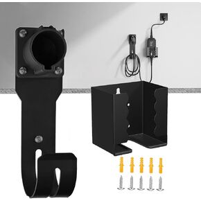 EV Charger Holder Wall Mount Kit ، EV Charging Cable حامل ، EV Cable Box Organizer و J-Hook Electric Car Plug