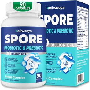 Spore Probiotic, 100% Spore Based Probiotics for Digestive Health, Gut, Immune - 20 Billion CFU All-Spore Probiotics for Women & Men, Acid-Resistant & No Refrigeration, Vegan, 90 Probiotic Capsules