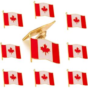 Rhungift 10 Pack Metal Canada Flag Fling Pin Waving New Canadian Flag Pins Soundir Soundir