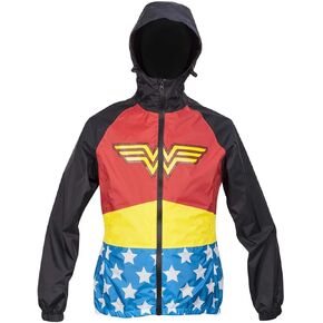 DC Wonder Woman Womens Zip Raincoat Hooded Jacket | X-Large