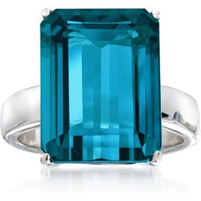 Ross-Simons 14.00 Carat London Blue Topaz Ring in Sterling Silver. Size 8