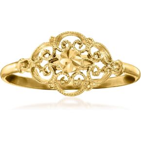 Ross-Simons Italian 14kt Yellow Gold Milgrain Ring