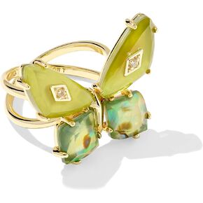 Kendra Scott Womens Bianca Butterfly Cocktail Ring Gold Green Mix 6
