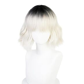 Realistic Female Blonde short Wavy unsymmetrical cosplay wig