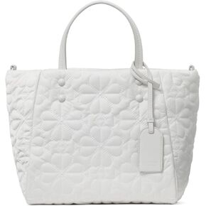 kate spade new york Tilly Quilted Fabric Small Tote, White Dove