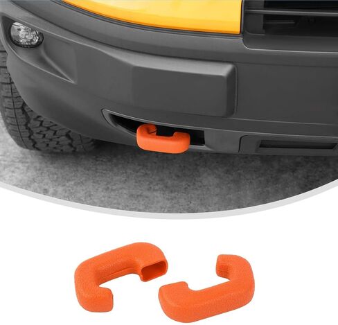 Linskip Tow Hook Covering For Ford Bronco Sport 2021 2022 2023 2024 ، حماة الأكمام المطاطية الخطاف الأمامية لبرونكو سبورت (برتقالي) in Kuwait