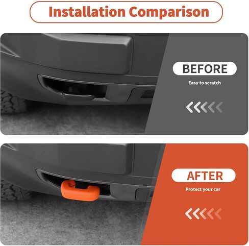 Linskip Tow Hook Covering For Ford Bronco Sport 2021 2022 2023 2024 ، حماة الأكمام المطاطية الخطاف الأمامية لبرونكو سبورت (برتقالي) in Kuwait