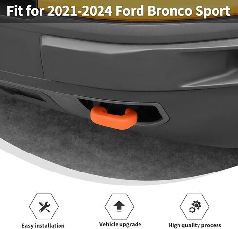 Linskip Tow Hook Covering For Ford Bronco Sport 2021 2022 2023 2024 ، حماة الأكمام المطاطية الخطاف الأمامية لبرونكو سبورت (برتقالي) in Kuwait