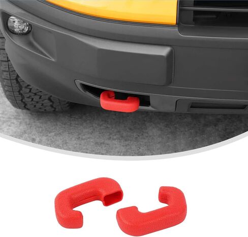 Linskip Tow Hook Covering For Ford Bronco Sport 2021 2022 2023 2024 ، حماة الأكمام المطاطية الخطاف الأمامية لبرونكو سبورت (برتقالي) in Kuwait