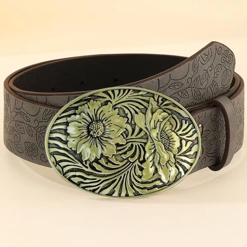 Engraved Flower Floral Belt Buckle for Men Women Western Cowboy Belt Buckle Cowgirl in Saudi Arabia
