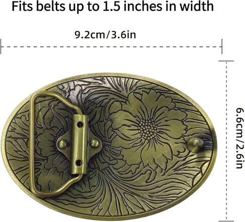 Engraved Flower Floral Belt Buckle for Men Women Western Cowboy Belt Buckle Cowgirl in Saudi Arabia