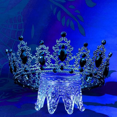 TOBATOBA Black Crown Tiara for Women - Queen, Swan, Gothic, Royal, Princess, Wedding, Birthday, Pageant, Prom, Cosplay Crown in Saudi Arabia