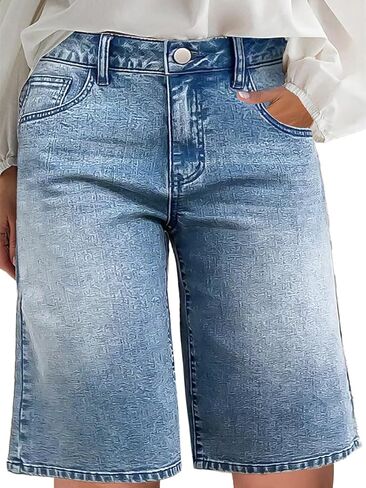 Flamingals Women’s Mid Rise Straight Leg Capri Jeans with Vintage Wash Casual Fashion Trendy Denim Cropped Pants in Saudi Arabia