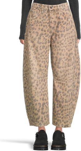 Free People Women's Good Luck Printed Barrel Jeans in Kuwait
