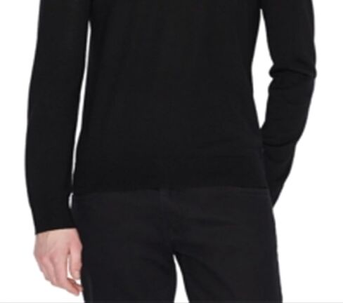 Armani Exchange Men's Merino Wool V-Neck Pullover with Icon Logo in Saudi Arabia