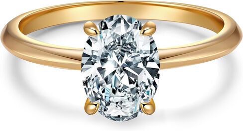 GONA 1-2 CT Moissanite Engagement Ring GRA Sterling Tarnish-Resistant Silver Round Oval Gemstone Cut Solitare Moissanite Wedding Band Promise Anniversary Engagement Rings Women Love D VVS1 6-8.5 in Saudi Arabia