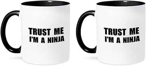 3dRose Trust Me I'm A Ninja-Fun, Funny, Humorous, Joke, Gag Text Gift Mug, 11 oz, Black in Kuwait