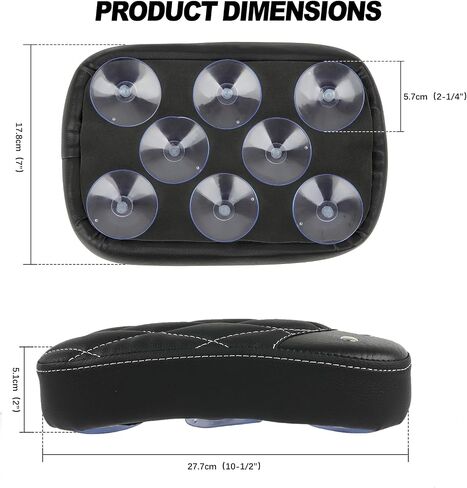 Motorcycle Rectangular Pillion Passenger Pad Seat 8 Suction Cup Rear Leather Passenger Seat Compatible with Harley Custom Cafe Racer Bobber Chopper Custom Application (Black Rhombus Pattern w/Rivet) in Saudi Arabia
