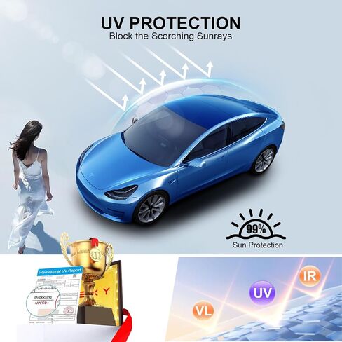 2025 Tesla Model Y New (Juniper) Sunshade Roo【Blocks 99% UV, No Sag Gap!】 Premium 3-Gen Tesla Accessories Heat Insulation Keep Cooling Foldable Sunshade for Glass Roof, Model Y Juniper 2025-2026 in Saudi Arabia