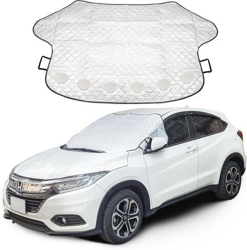 BlueStars Windshield Cover for Ice and Snow | Heavy Duty 4 Layers Protection | Frost Cover Sun Shade for Cars, SUVs, Trucks | Waterproof Winter Car Accessories | Large (57" x 47") in Saudi Arabia