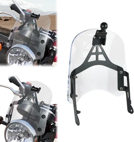 Xitomer for Bonneville T100 T120 Windshield & GPS Mount متوافق مع Bonneville T100 2016-2024 Bonneville T120 Motorcycle Windscreen & GPS مع 1 "كرة (واضح) in Saudi Arabia