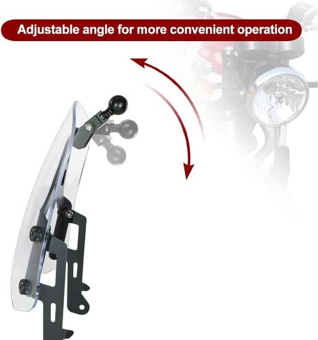 Xitomer for Bonneville T100 T120 Windshield & GPS Mount متوافق مع Bonneville T100 2016-2024 Bonneville T120 Motorcycle Windscreen & GPS مع 1 "كرة (واضح) in Saudi Arabia
