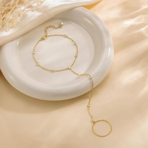 أساور للنساء سلسلة يدوية الذهب الذهب/الفضة لطيف المجوهرات المزينة بالخرز in Kuwait