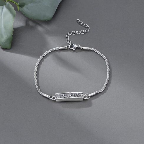 Urn Bracelet for Ashes for Women 925 Sterling Silver Bar Cremation Bracelet Cremation Memorial Keepsake Jewelry Gifts for A Loss of Loved Ones in Saudi Arabia